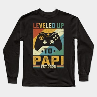 Vintage Leveled Up To Papi Est.2020 Long Sleeve T-Shirt
